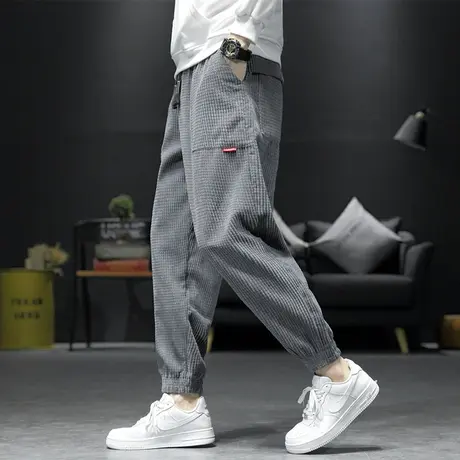 港风百搭灯芯绒裤子男士秋季新款痞帅青年街头加绒加厚冬款休闲裤商品大图