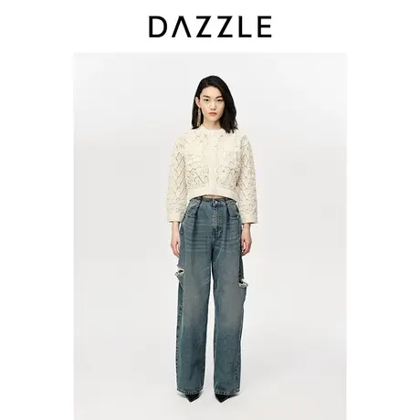 【七七酱专享】DAZZLE地素奥莱春季vintage设计感小众针织开衫外图片