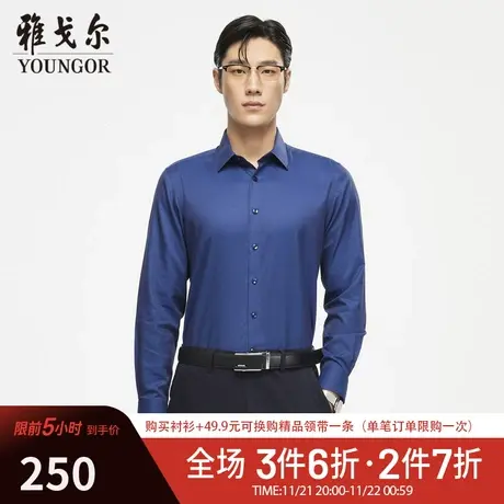 【DP免烫】D系雅戈尔衬衫春季商务休闲纯棉免烫柔软修身长袖衬衫商品大图