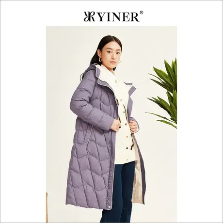YINER音儿线上专选女装冬季中长款连帽羽绒服商品大图