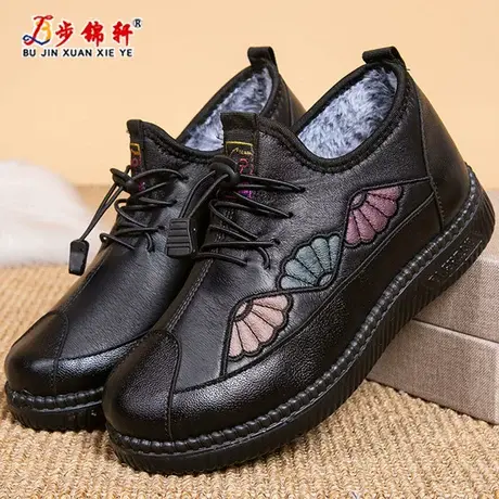 老北京棉布鞋二棉中老年女鞋防滑软底加绒妈妈鞋子雪地靴女士棉鞋商品大图