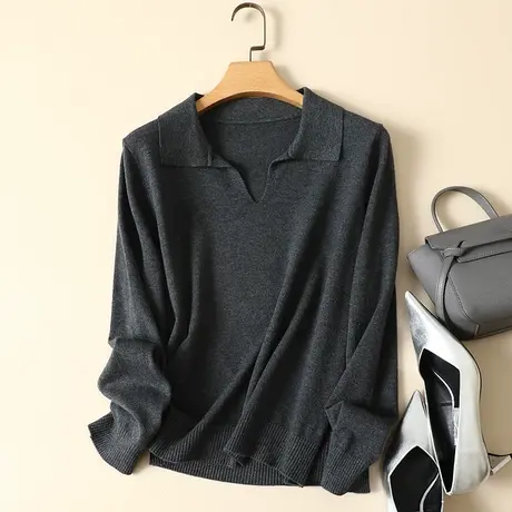 清仓！打底衫毛衣女秋冬新款低方领内搭长袖上衣宽松羊毛针织衫女商品大图