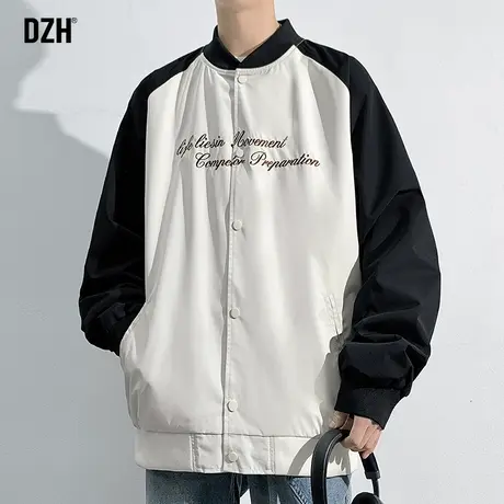 男生刺绣棒球服外套男春秋潮高级感男装2023新款拼接飞行员夹克衫商品大图