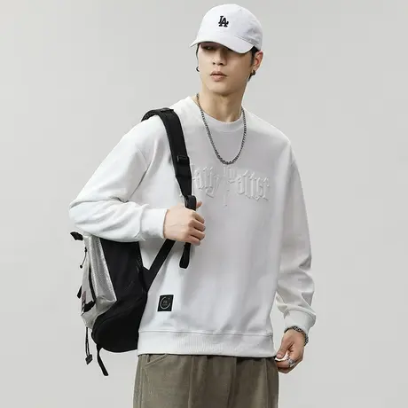 纯色百搭男士外穿卫衣潮流时尚秋冬款卫衣宽松大码重磅休闲卫衣图片