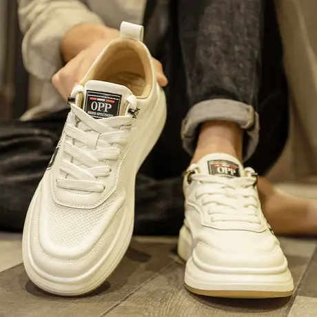 莆田男鞋春秋季潮流运动休闲小白鞋男士百搭防滑防水板鞋2024新款商品大图