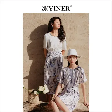 YINER音儿女装2023夏季短袖亮眼钉珠衬衫法式收褶上衣商品大图