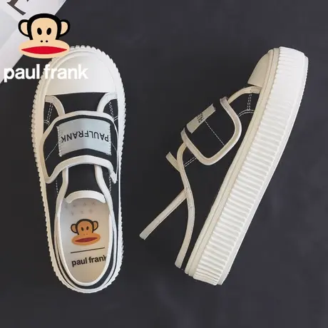 大嘴猴女鞋半拖帆布鞋女2023夏季新款透气魔术贴一脚蹬板鞋球鞋子商品大图