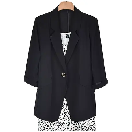 宽松休闲西服外套2023秋夏新款韩版气质时尚薄款伊自尚大码女装商品大图