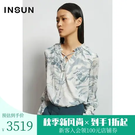 恩裳商场同款春季时尚晕染效果经典直身廓形层次感舒适衬衫女商品大图