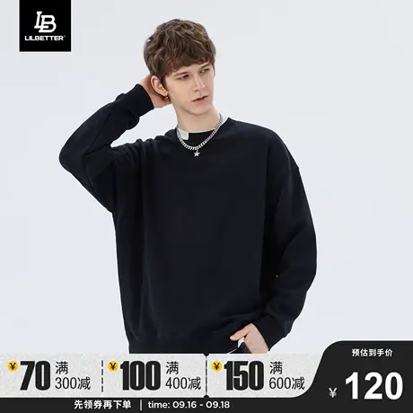 Lilbetter男士卫衣假两件套头潮流上衣秋冬纯棉衣服宽松日系外套商品大图