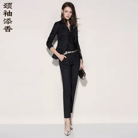 颈袖添香2023商务总裁职业套裤女装时尚OL气质商务小西装裤图片