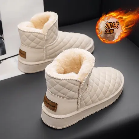 雪地靴女冬季加绒加厚保暖面包鞋户外皮毛一体防水抗寒东北大棉鞋图片