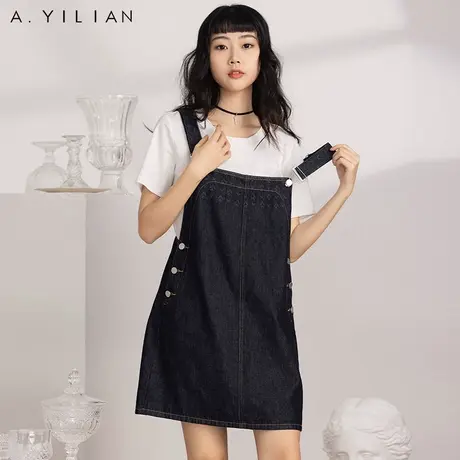 阿依莲牛仔背带裙连衣裙女2024春季洋气温柔复古显瘦遮肉减龄裙子图片