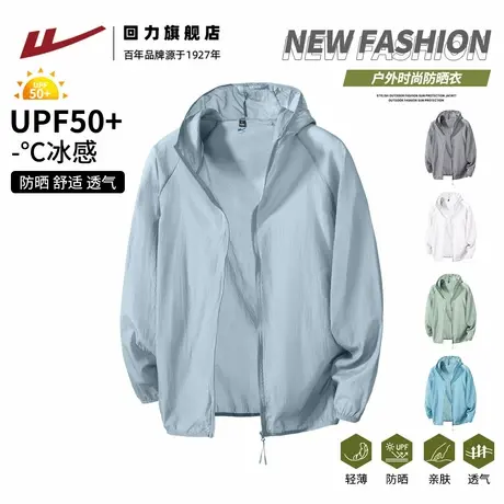 回力蓝色防晒衣男2025新款户外骑行外套男女同款防紫外线防晒服A图片