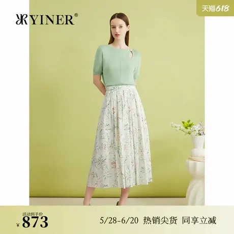 【真丝系列】YINER音儿夏季含桑蚕丝镂空针织衫软糯上衣图片