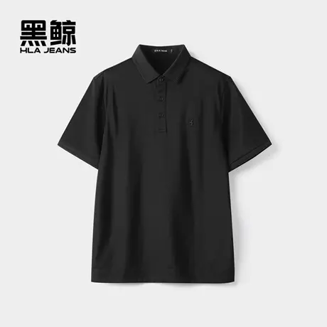 海澜之家旗下黑鲸纯色短袖polo衫男2025年夏季新品基础短袖上衣男图片