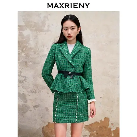 MAXRIENY名媛千金小香风粗化呢外套2023秋冬新款高级气质感女商品大图