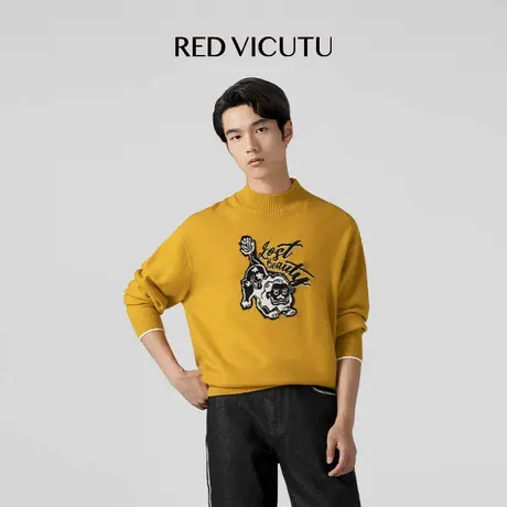 VICUTU/威可多长袖针织衫男舒暖亲肤半高领商务通勤毛衣图片