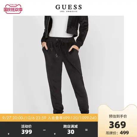 GUESS23年新款秋女士纯色中腰休闲束脚运动休闲裤-Q2OQ09KAHQ0图片