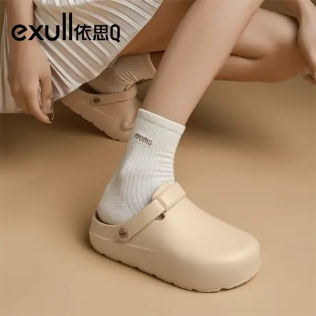 exull/依思Q勃肯鞋女款夏时尚休闲防滑厚底增高商品大图