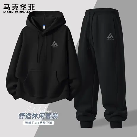 马克华菲运动套装男款春秋款宽松卫衣男连帽秋季休闲男士卫裤潮X商品大图