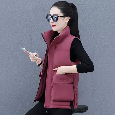 中年女士马甲女秋冬2022新款冬季羽绒棉马夹坎肩背心外穿妈妈上衣图片