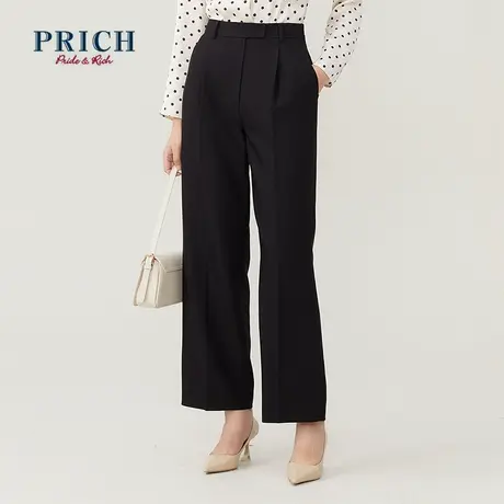 PRICH裤子秋冬新款高显瘦腰百搭宽松时尚舒适阔腿西裤休闲裤商品大图