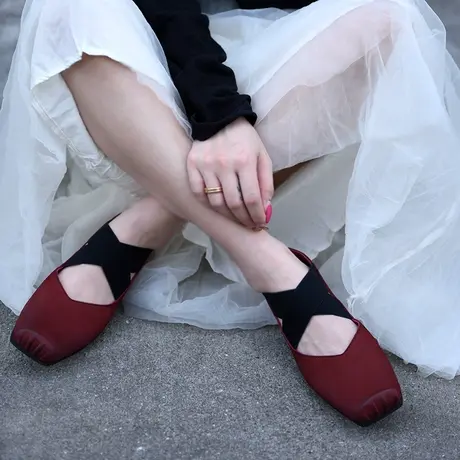 Artmu阿木原创复古文艺芭蕾舞鞋真皮方头单鞋浅口平底鞋2023新款商品大图