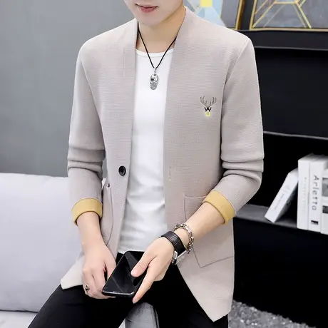 秋季新款时尚开衫毛衣男士韩版潮流针织衫披风休闲男装羊毛衫外套商品大图