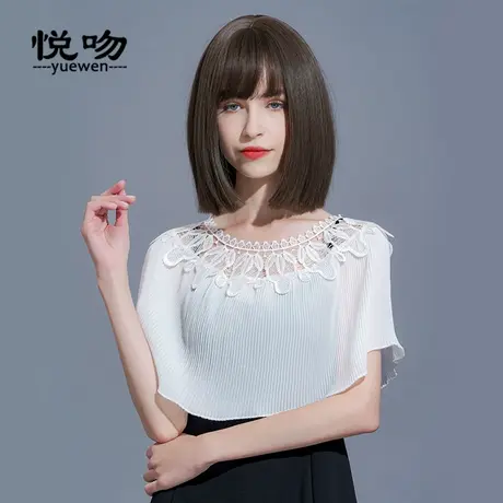 搭配吊带裙的罩衫女宽松压皱雪纺小披肩夏百搭短款防晒坎肩薄外套图片