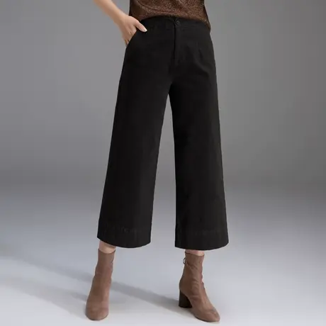 七分灯芯绒阔腿裤女秋冬2024新款条绒女裤八分妈妈裤子九分直筒裤图片