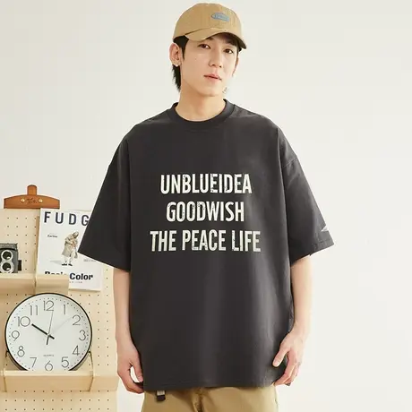 300克重磅印花短袖男夏季复古宽松水洗t恤潮流潮牌oversize体恤衫图片