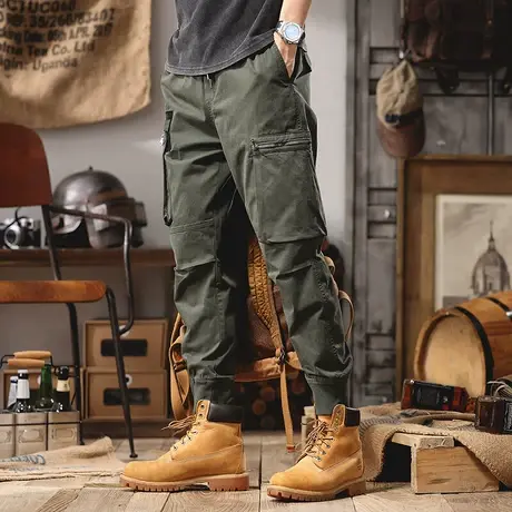 复古工装裤男士休闲裤子日系潮牌束脚裤男装美式大码宽松潮流商品大图