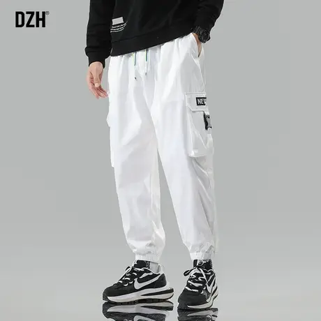 男士白色束脚工装裤男潮牌美式秋季男款裤子休闲运动裤2024年新款商品大图