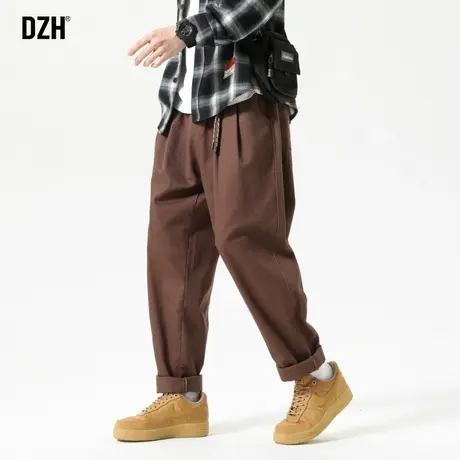 男士纯棉休闲裤男秋季宽松潮牌裤子男款2023新款小直筒锥形长裤子商品大图