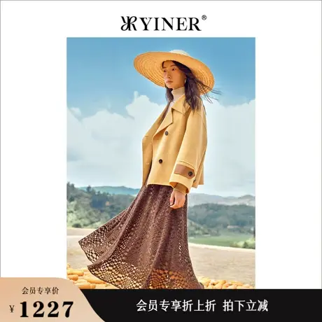 YINER音儿女装冬季宽松短款小个子羊毛呢子外套商品大图