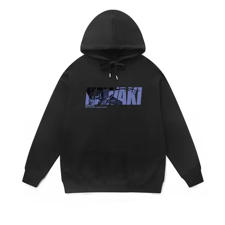 黑色连帽外套学生日系复古火影忍者博人传川木印花加厚秋冬外套男商品大图