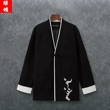 中国风男装棉麻唐装外套春秋复古风复古中式休闲改良汉服男上衣服商品大图
