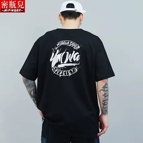 密瓶儿纯棉t恤男夏季男士大码胖子加肥加大肥佬衣服男半袖短袖男商品大图