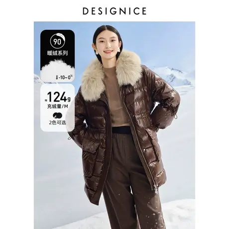 商场同款迪赛尼斯冬美拉德宽松外套白鸭绒质感加厚羽绒服女图片