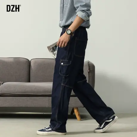 男士工装牛仔裤男款大码男裤2024年春季休闲长裤美式宽松阔腿裤子商品大图
