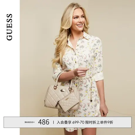 GUESS24年新款春女士时尚百搭纯色菱格格纹子母托特包-LG902106商品大图