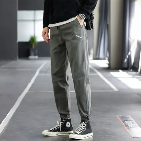 2022春秋季新款休闲裤子青少年夏季宽松束脚九分运动工装裤男士潮商品大图