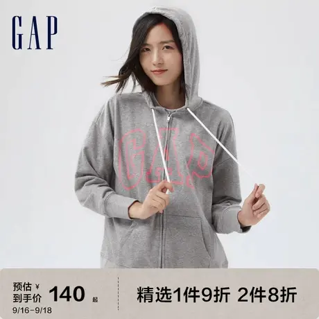 Gap女装2023秋季新款户外休闲LOGO法式圈织软卫衣975199运动外套图片