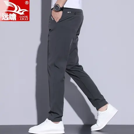 冰丝裤子夏季男款直筒修身长裤2023新款潮牌百搭超薄款男士休闲裤商品大图