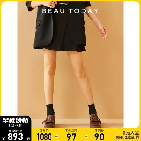 BeauToday厚底乐福鞋女新款复古粗跟BT浅口单鞋法式复古平底女鞋商品大图