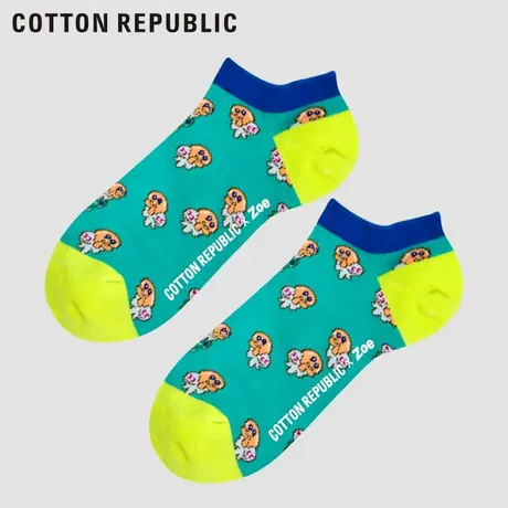 Cotton Republic/棉花共和国男士船袜 ZOE合作款情侣卡通提花短袜图片