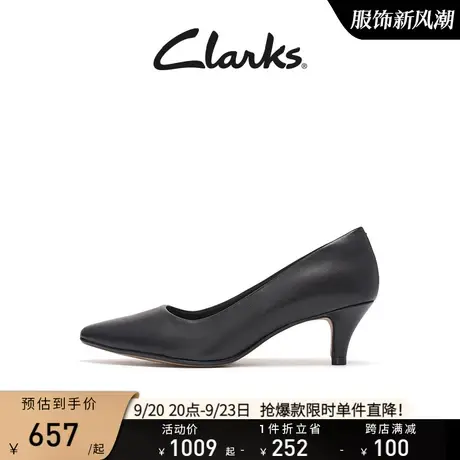 Clarks其乐女鞋玲薇系列春细跟正装高跟鞋猫跟浅口尖头百搭单鞋女图片