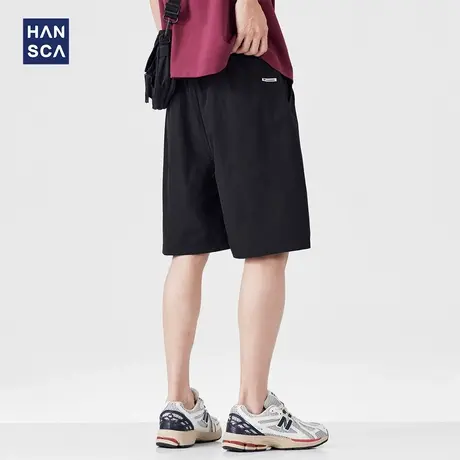 hansca高透气舒适休闲短裤男2025夏季轻薄凉感抗皱有型百搭五分裤商品大图