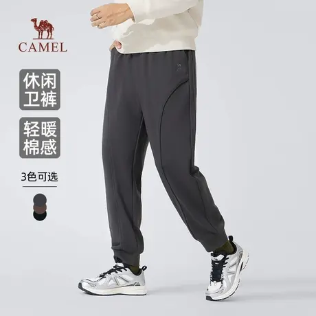 骆驼男装卫裤男2025新款春秋破骨宽松束脚针织棉感休闲运动长裤子商品大图